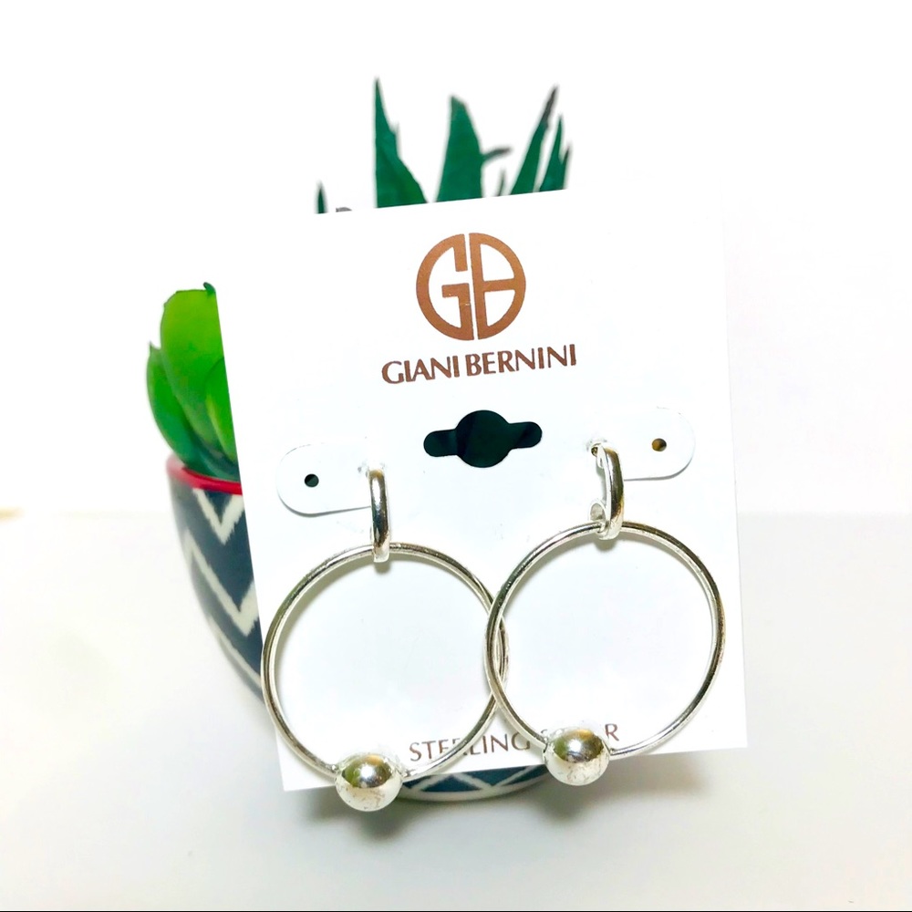 Gianni Bernini Sterling Silver Stud Hoop Earrings